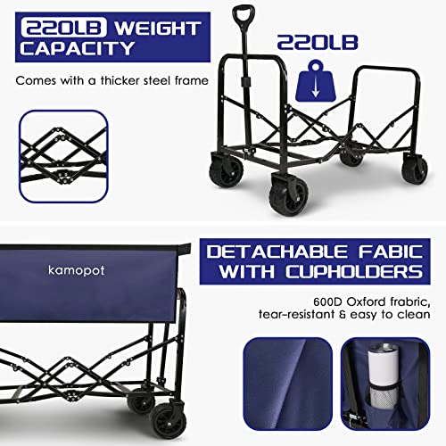 Collapsible Wagon Cart with Cupholders (Black) S517063