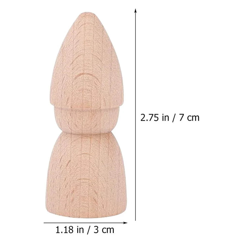 8pcs Unpainted Wooden Peg Dolls I4580
