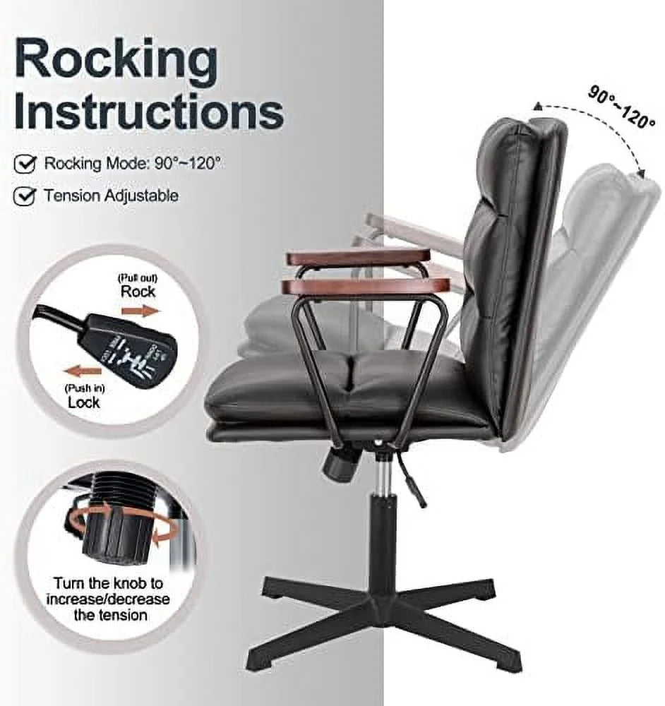 PU Leather Criss Cross Office Desk Chair X69600