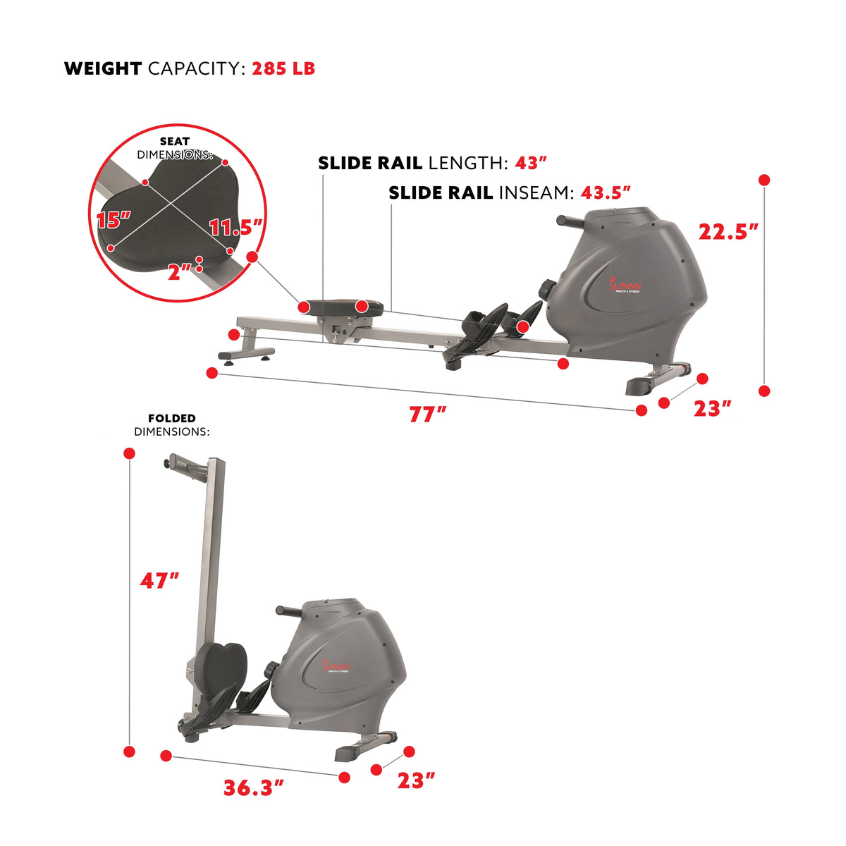 Magnetic Rowing Machine with LCD Monitor R5117