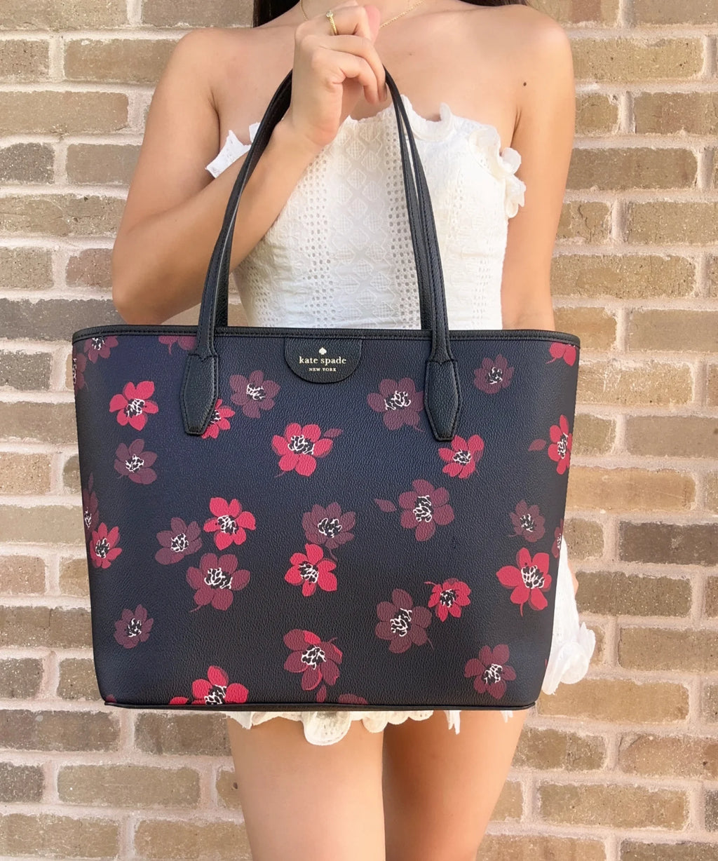 Black Multi Floral Tote X22542