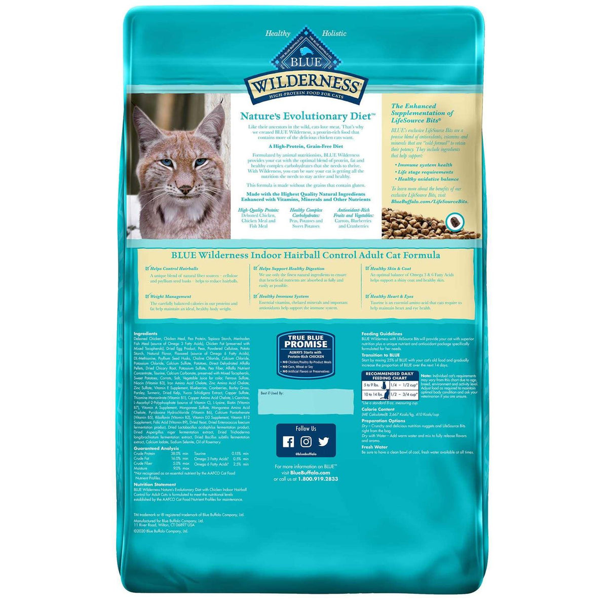 Blue Wilderness Indoor Hairball Control Cat Dry Food R897