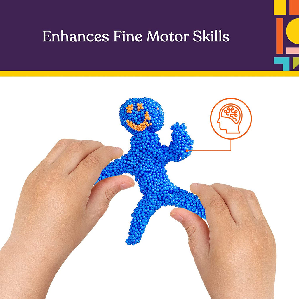 Fun Foam Modeling Foam Beads Play Kit, 10 Blocks Children's Educational Clay for Arts Crafts Kindergarten, Preschool Kids Toys N60585