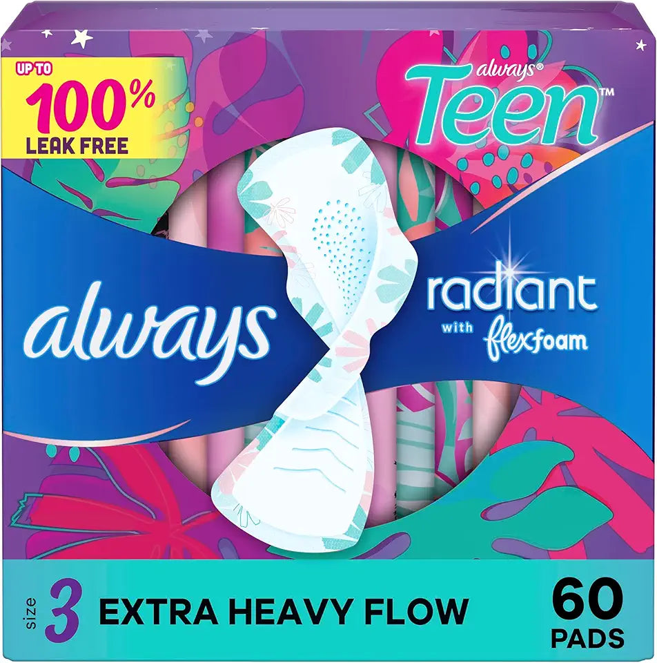 Size 3 Extra Heavy Unscented Pads with Wings 60 Count B10036