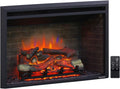 Black Electric Fireplace Insert with Remote Control, 750/1500W I99319