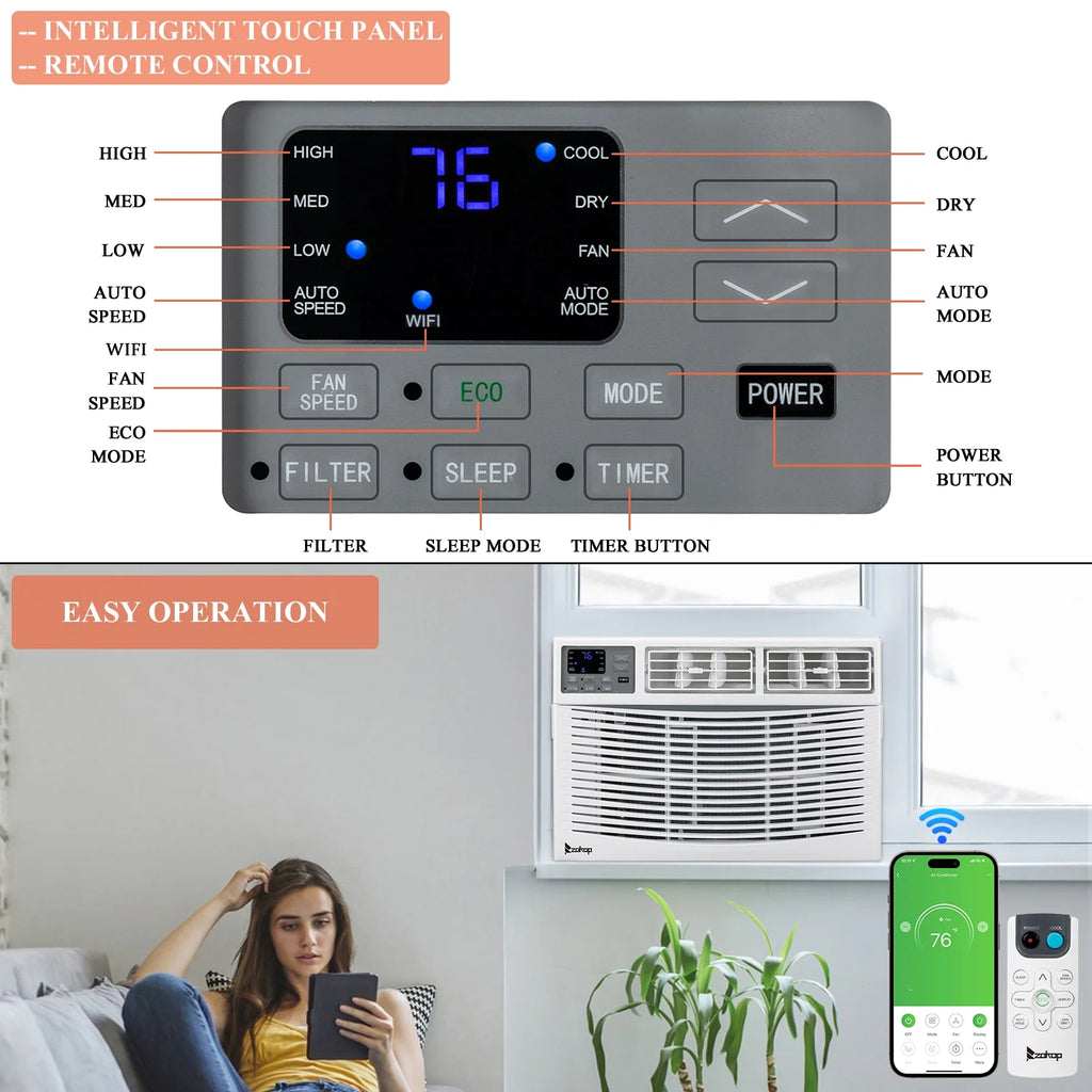 12000BTU Window Air Conditioner with Remote Control F2334