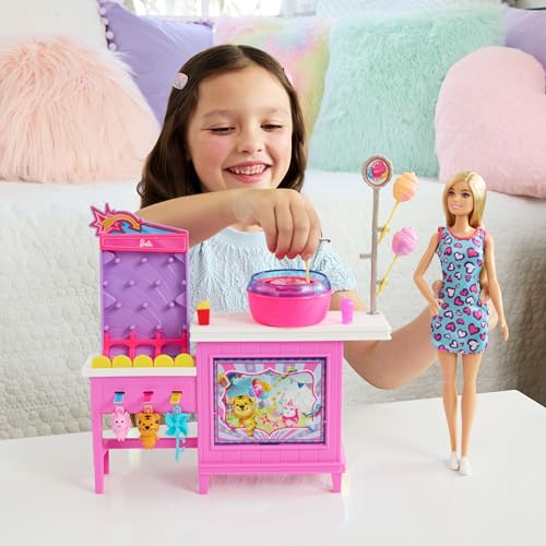 Doll & Cotton Candy Game Booth Playset with 20 Accessories R989