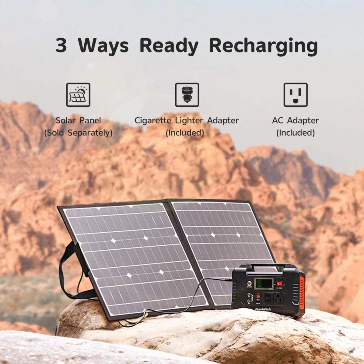 200W Portable Power Station with 50W Solar Panel X196