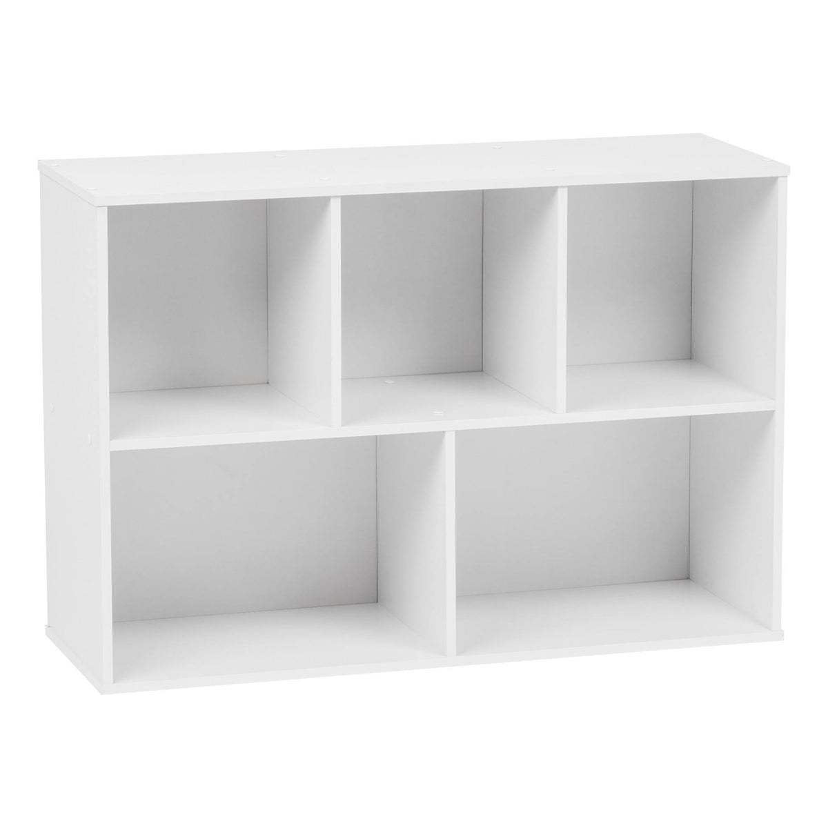White 5-Compartment Wood Bookcase Storage Shelf Y431446