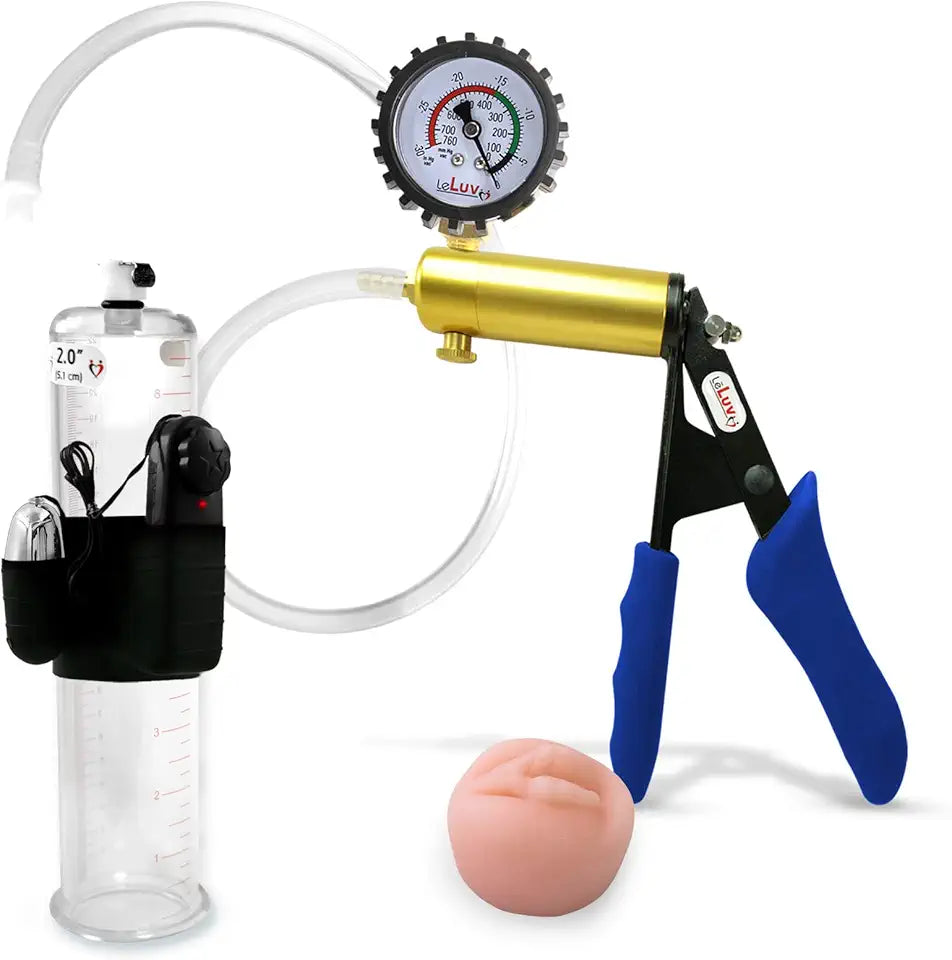 Blue Silicone Penis Pump with Clear Hose R828757