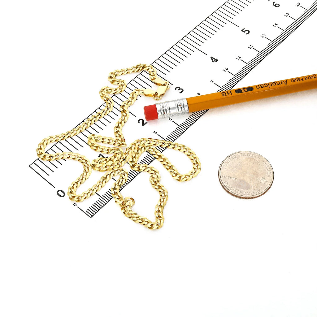 18K Gold Over Silver Cuban Chain 16"-20" G480511