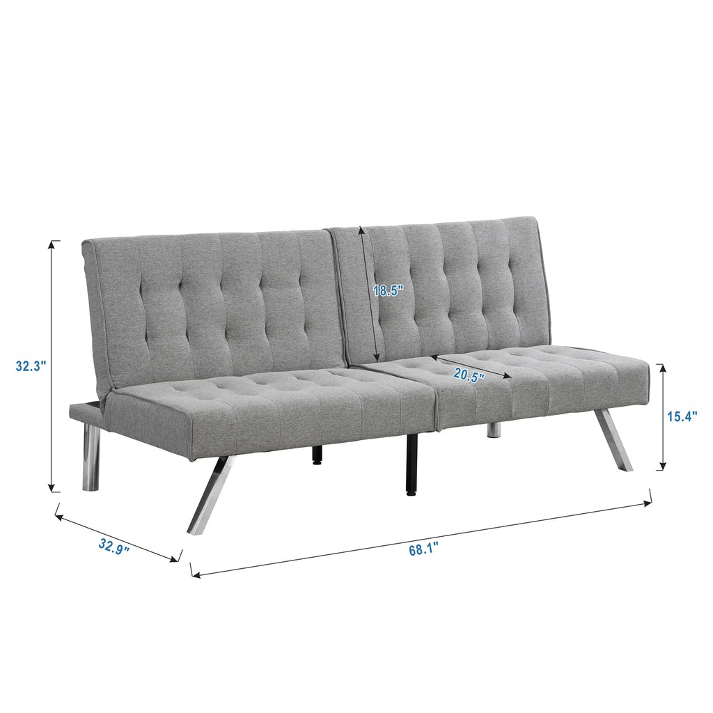 Black Wood Frame Futon Sofa Bed M466004