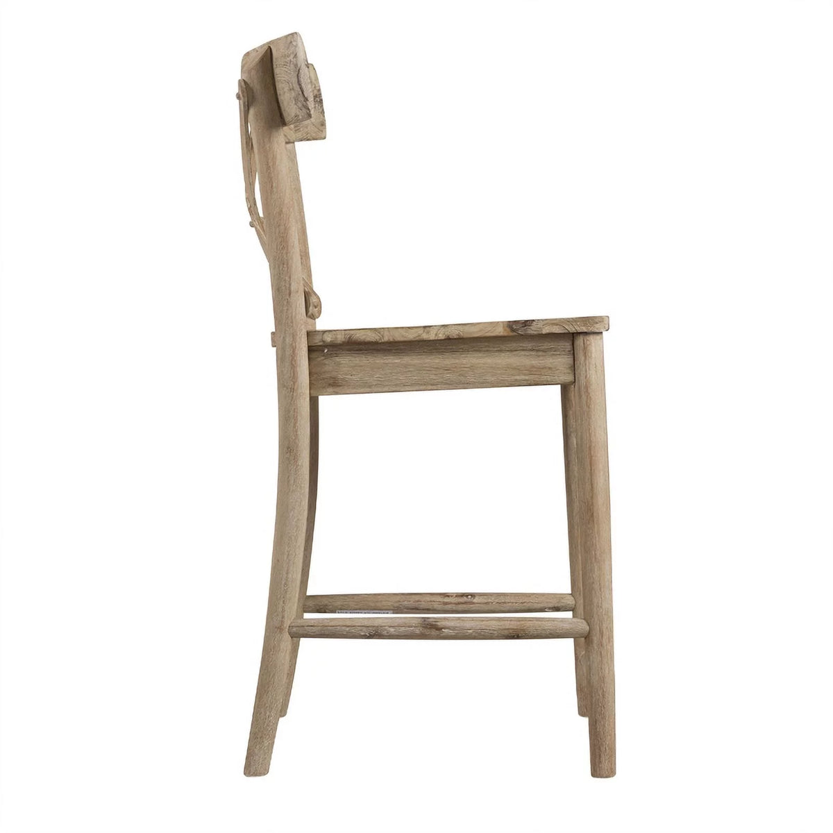 2 Piece Rustic Solid Wooden Counter Height Stool Set R865376