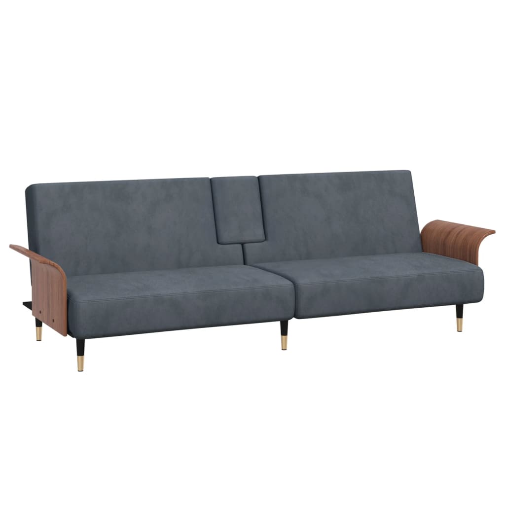 Dark Gray Sofa Bed with Cup Holders M697860