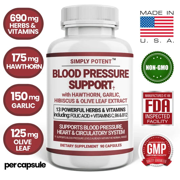 Blood Pressure Support Supplement 90 Capsules C88540