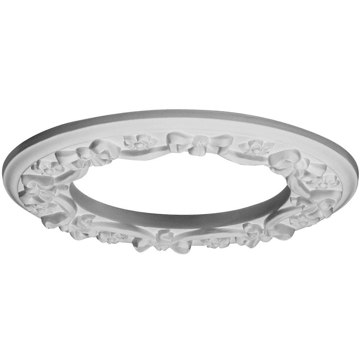 12 1/4x22OD x 7 1/2x22ID x 7/8x22P Ribbon with Bow Ceiling Medallion, Hand-Painted Rubbed Bronze D29256