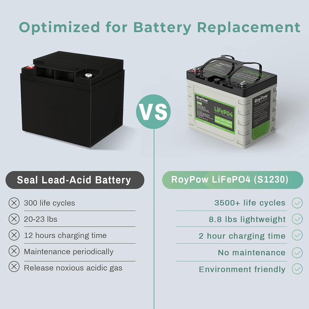12V 30Ah LiFePO4 Deep Cycle Battery P7712