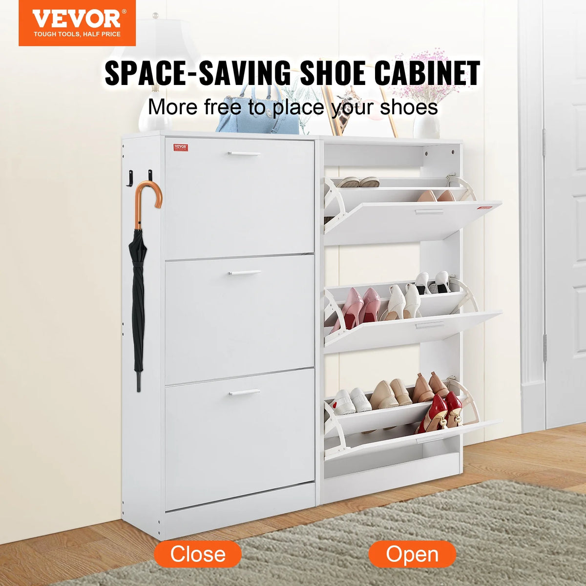 Shoe Cabinet with 3 Flip Drawers B696