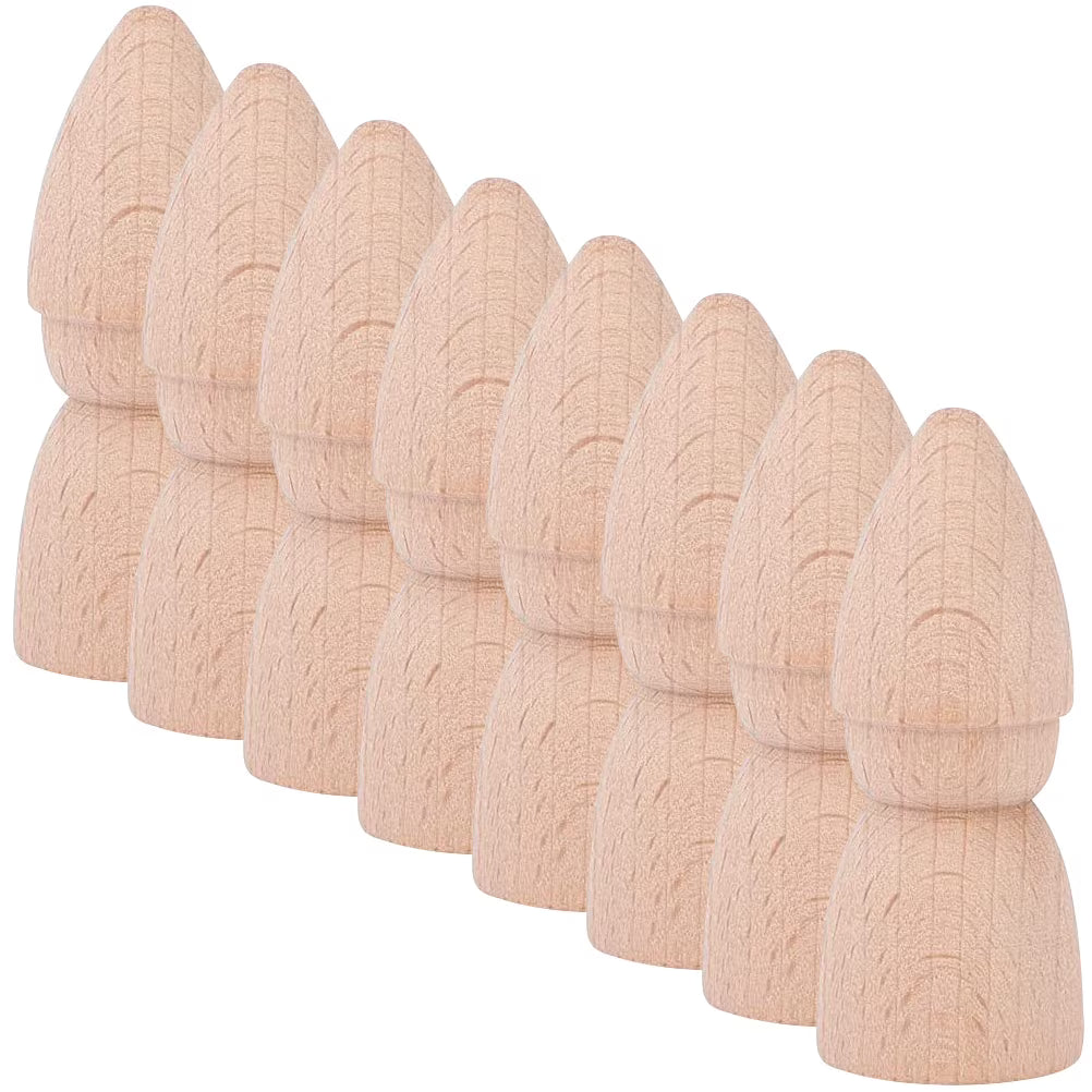 8pcs Unpainted Wooden Peg Dolls I4580
