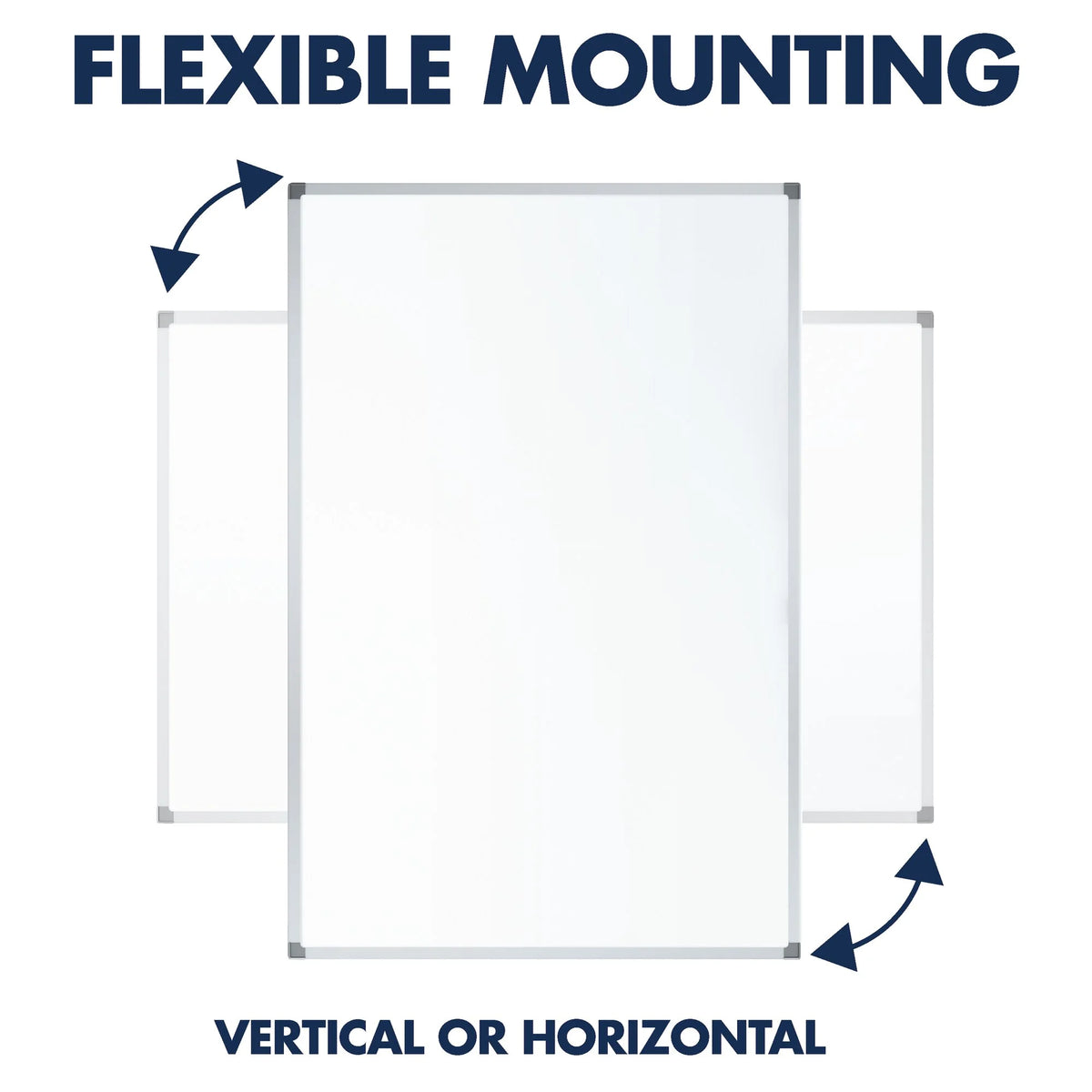 Porcelain Magnetic Whiteboard 8 x 4 Silver Aluminum B344406