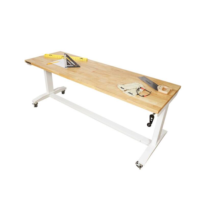 White Adjustable Height Worktable F94320