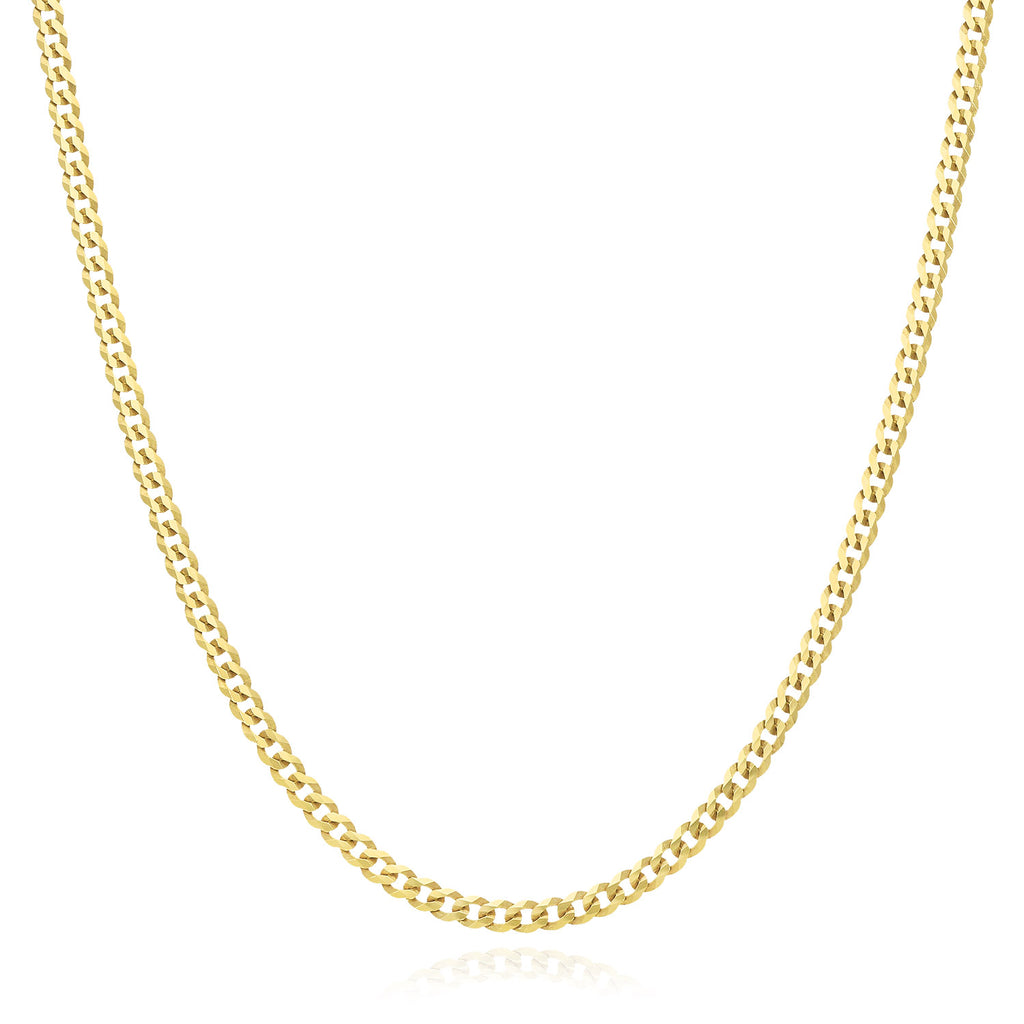 18K Gold Over Silver Cuban Chain 16"-20" G480511
