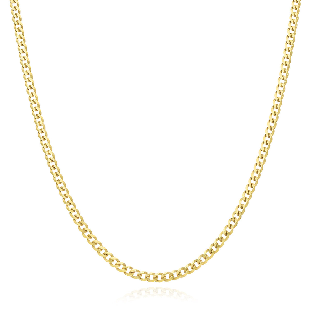 18K Gold Over Silver Cuban Chain 16"-20" G480511
