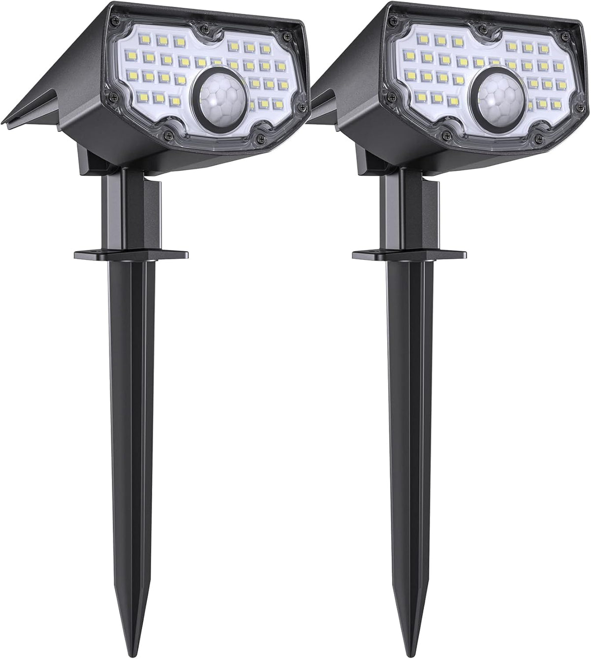4 Pack Cold White Solar Powered Motion Sensor Outdoor Spot Lights E360764