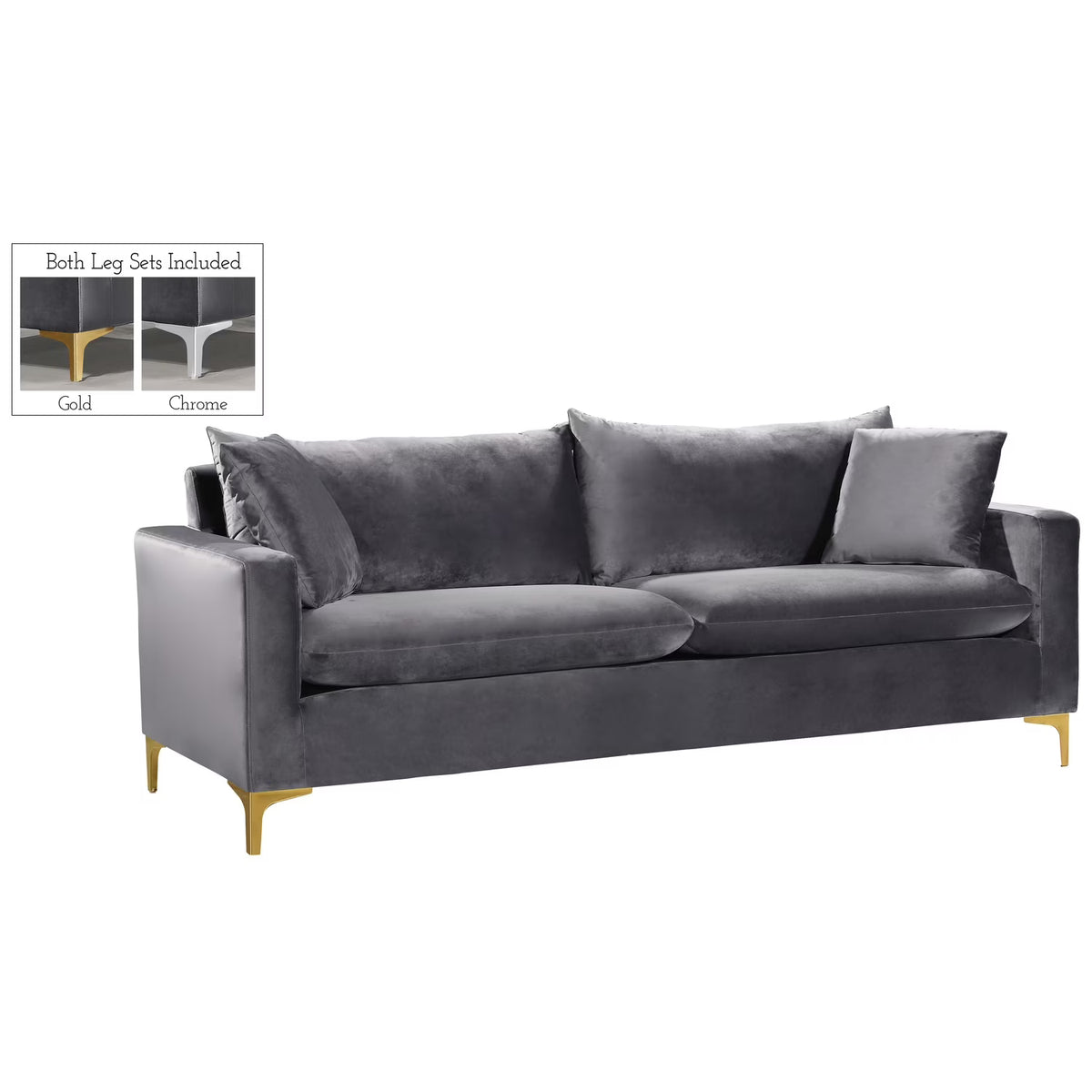 Grey Velvet Sofa X8271