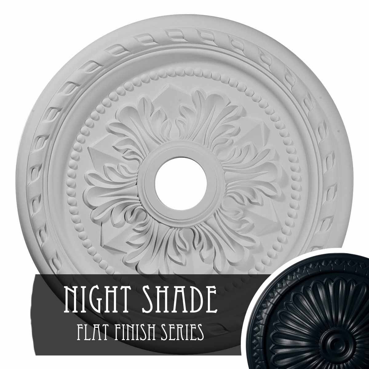 23 5/8 inchod x 3 5/8 inchid x 1 5/8 inchp Hand-Painted Night Shade Ceiling Medallion R688639