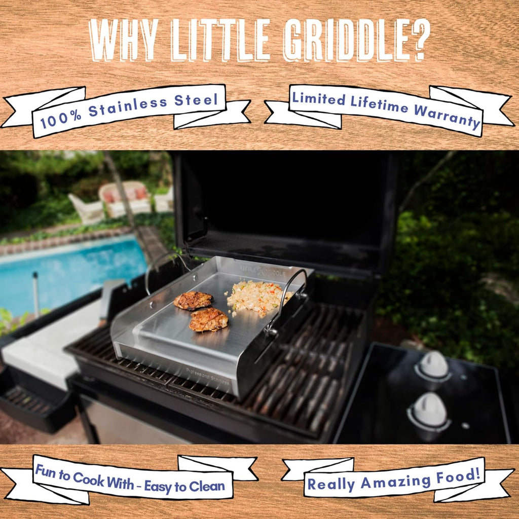 100% Stainless Steel Griddle with Removable Handles (25x16x6.5) K561366