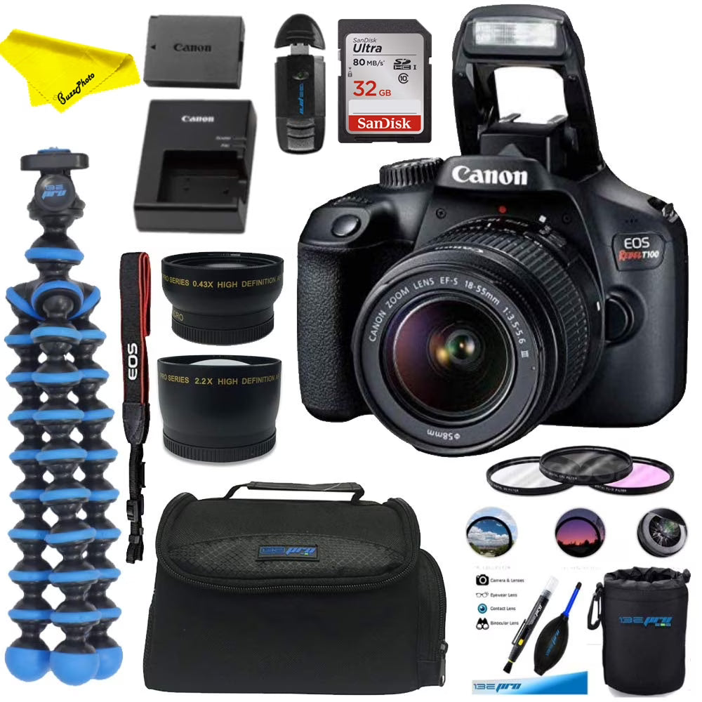 Canon EOS Rebel T100 Digital SLR Camera with 18-55mm Lens Kit A419