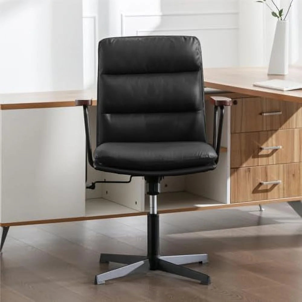 PU Leather Criss Cross Office Desk Chair X69600