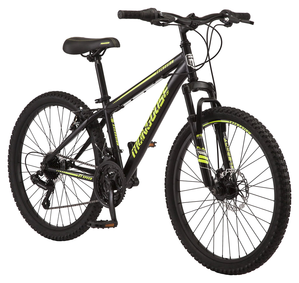24-in. Unisex Mountain Bike, Black and Yellow, 21 Speeds F729