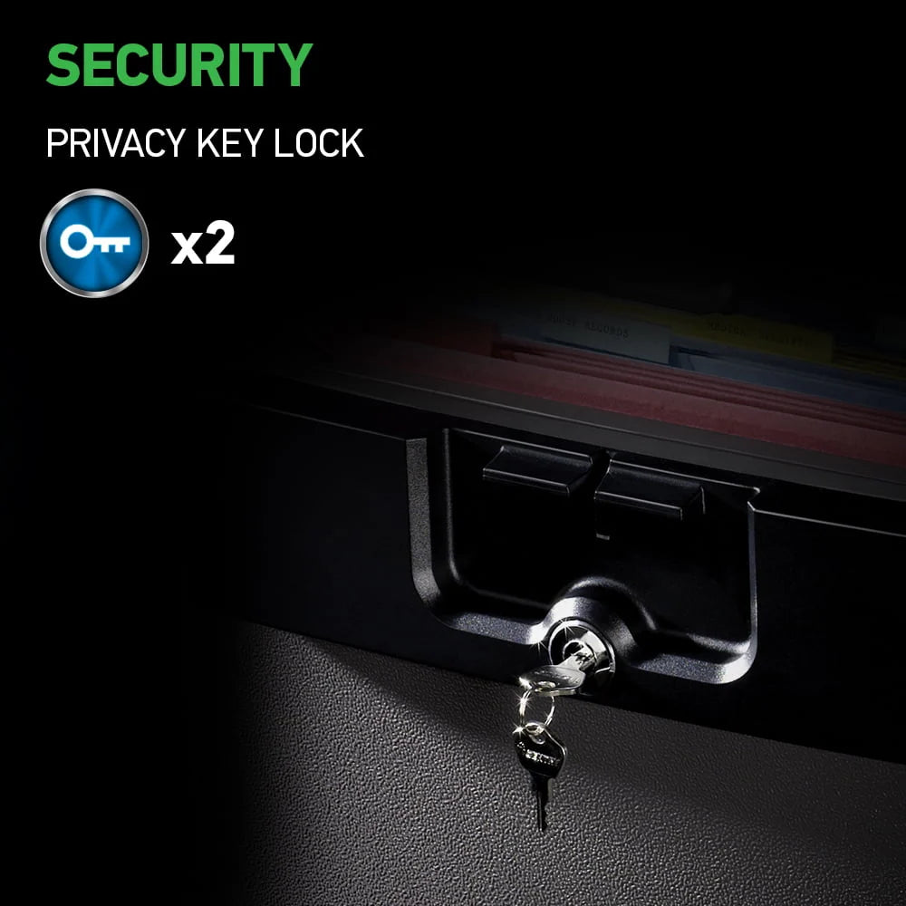 Fire-Resistant Water-Resistant Key Lock Safe Box 0.65 cu. ft. V78872