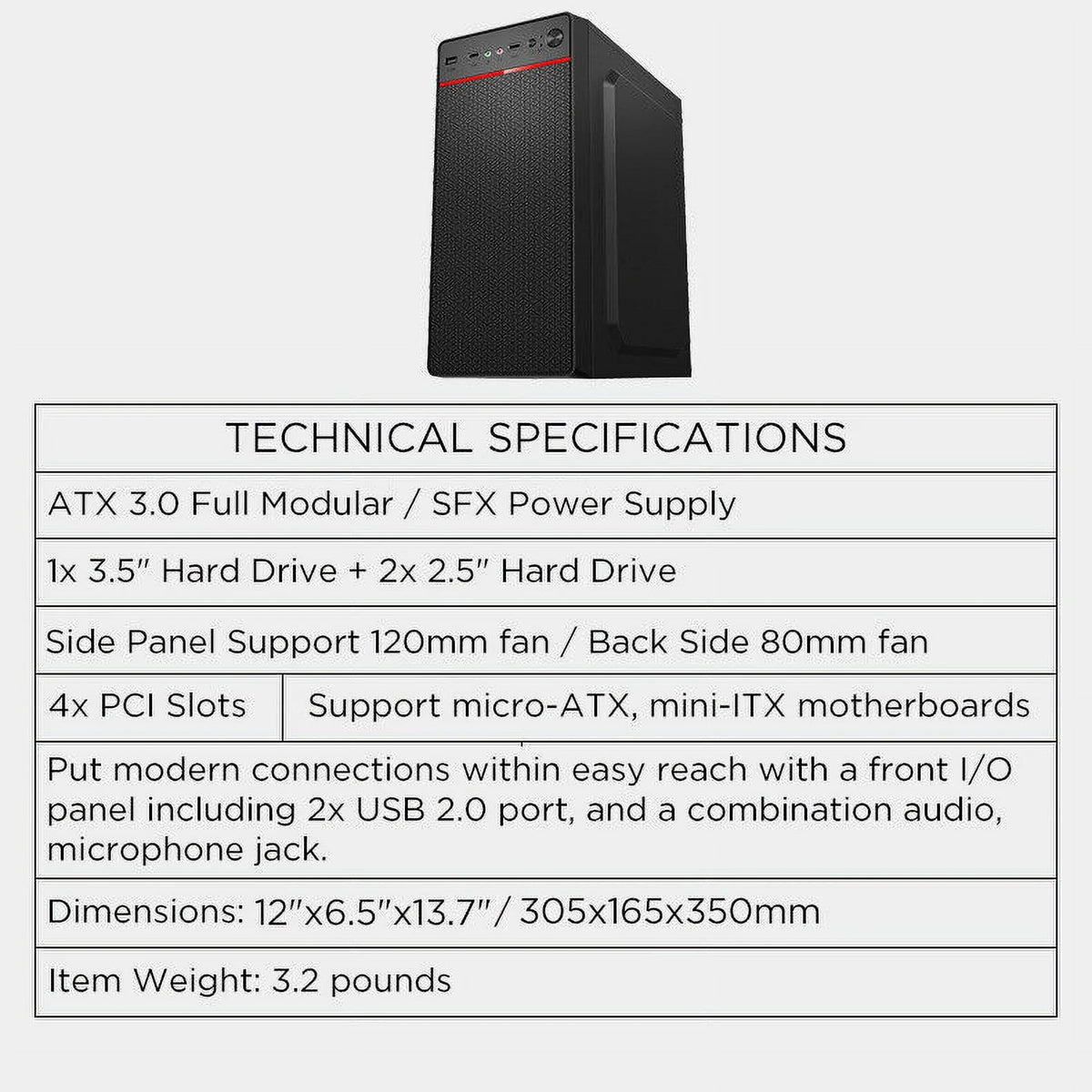 Micro ATX Gaming PC Case C880160