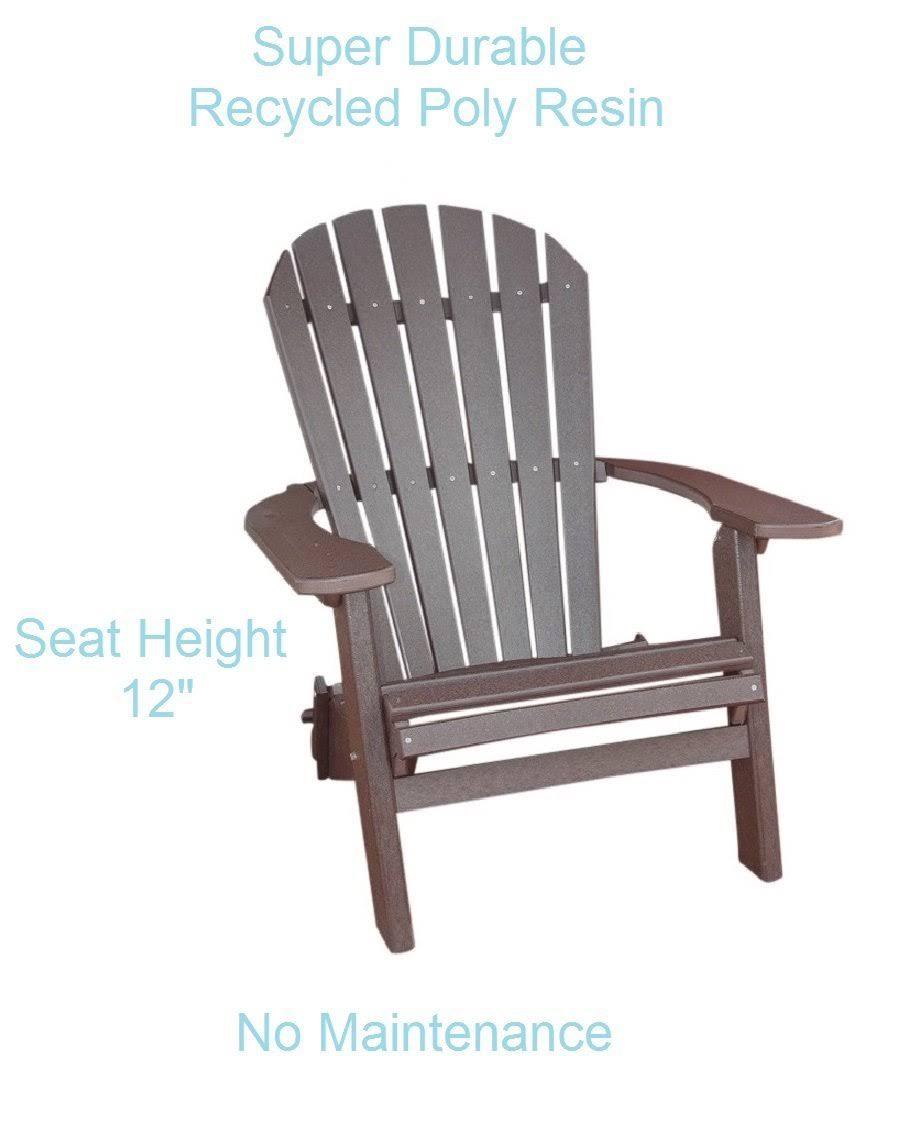 Folding Recycled Poly Adirondack Chair K51894