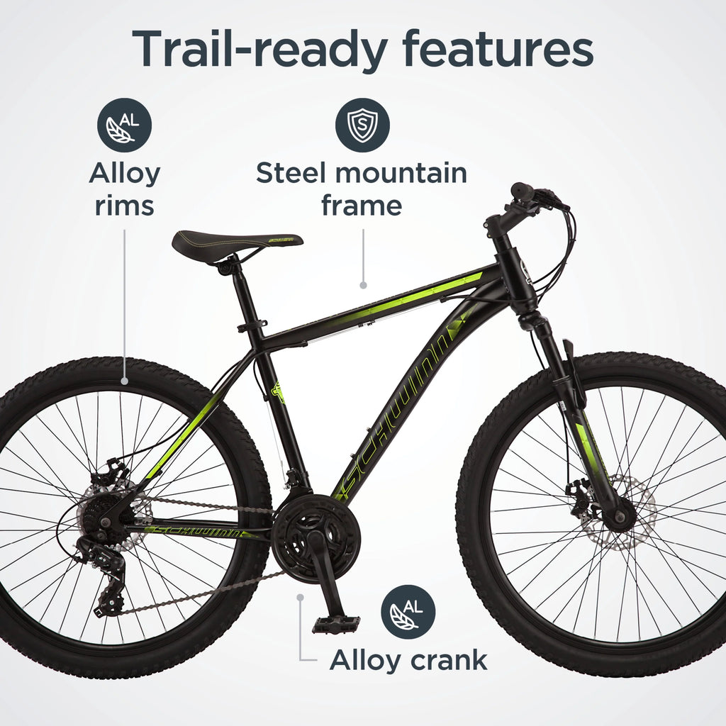 26-inch 21 Speed Black Mountain Bike L5363