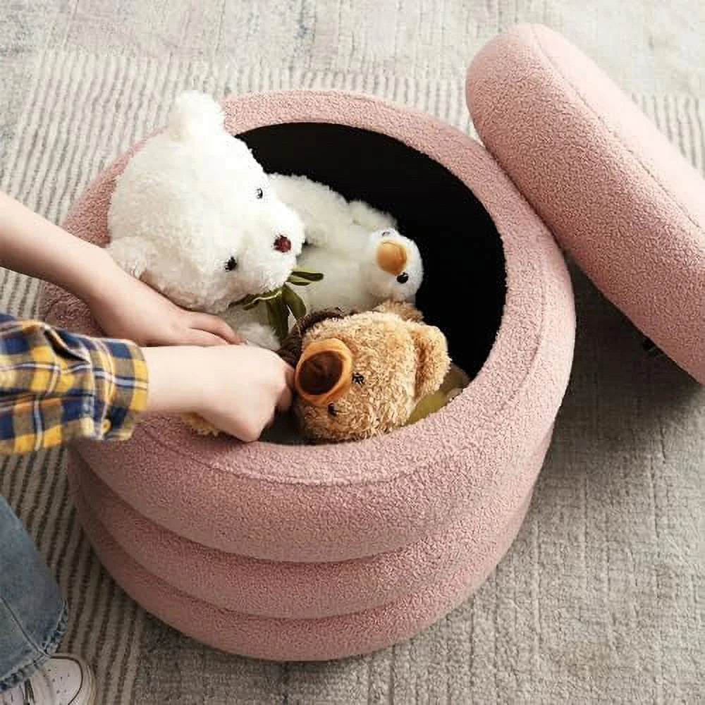 Round Pink Ottoman T70566