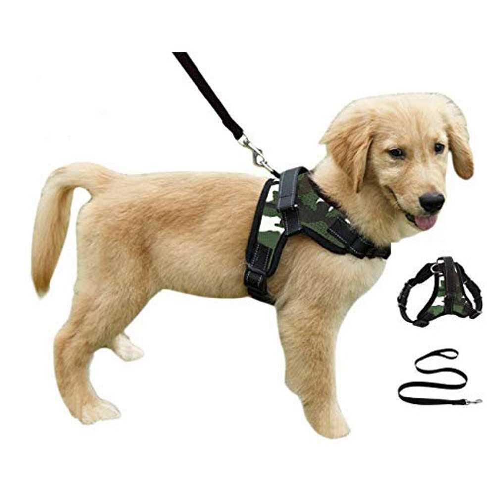 Adjustable Reflective No-Pull Padded Dog Harness with Leash Set D79978
