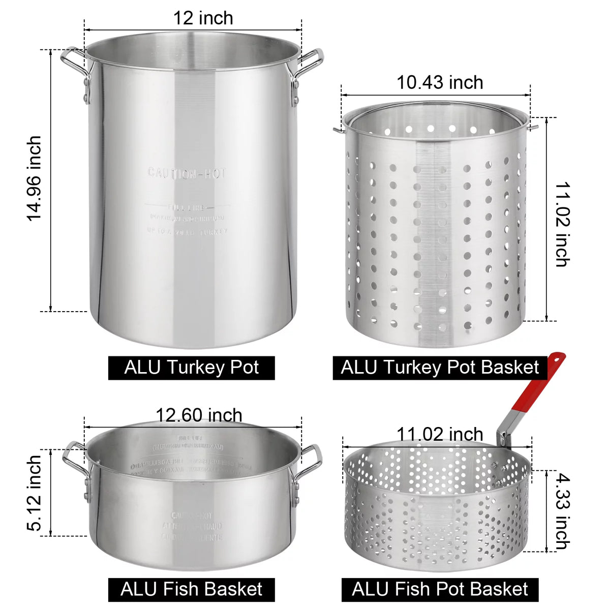 30qt Aluminum Propane Fryer Pot F671