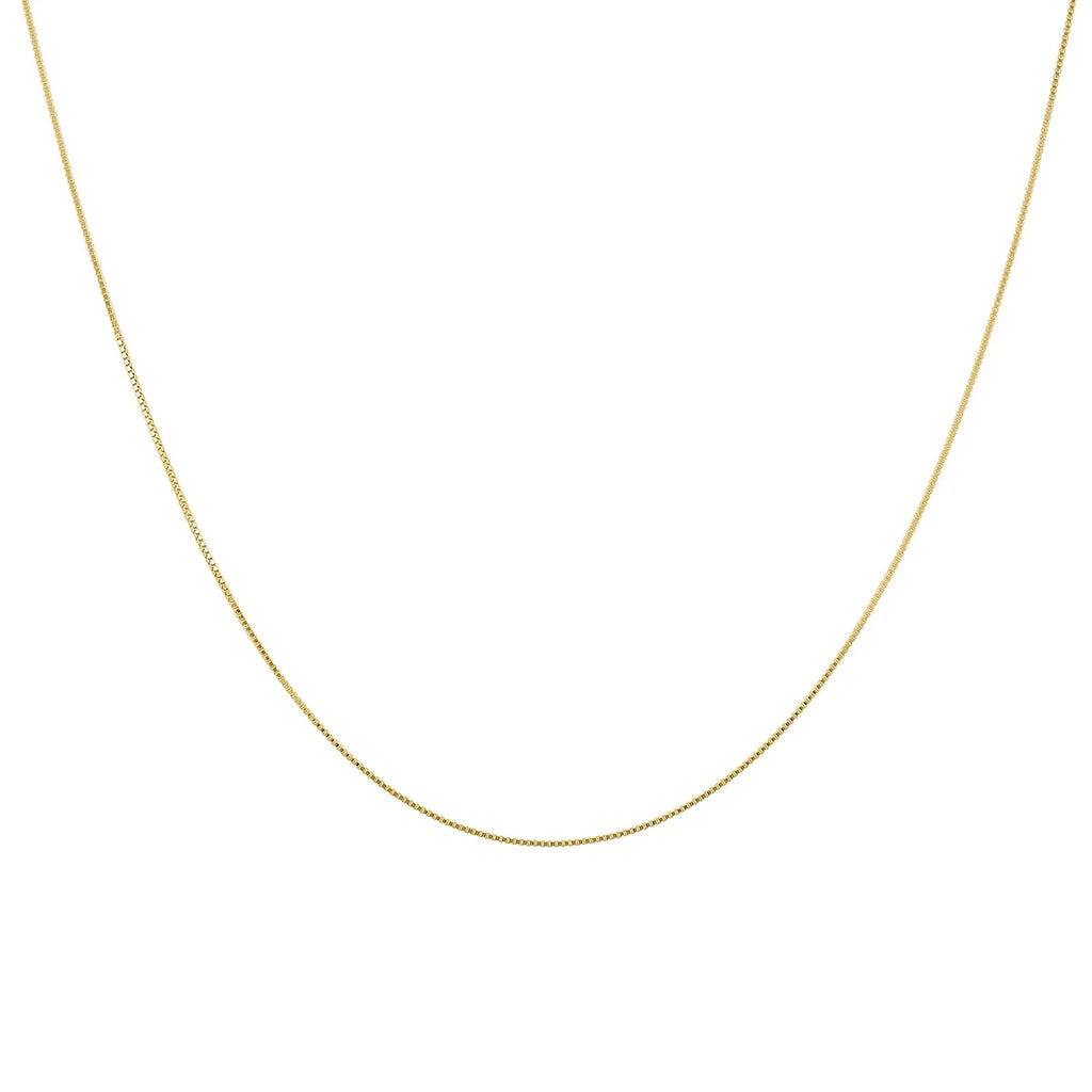 18" 14K Yellow Gold Box Chain with Spring Ring Clasp B591