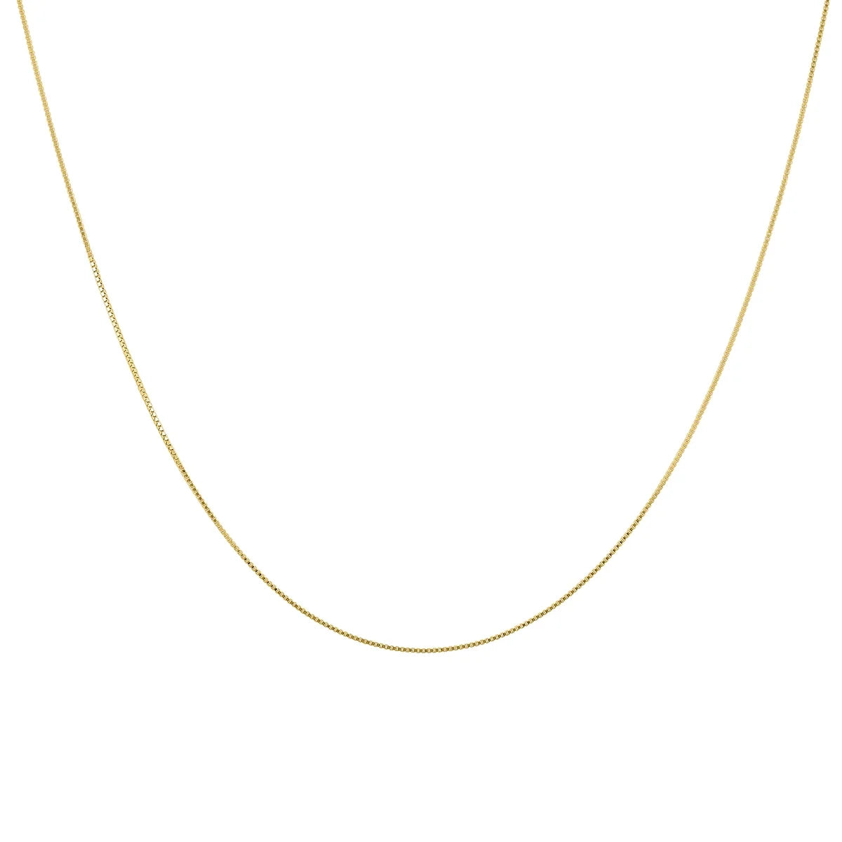 18" 14K Yellow Gold Box Chain with Spring Ring Clasp B591
