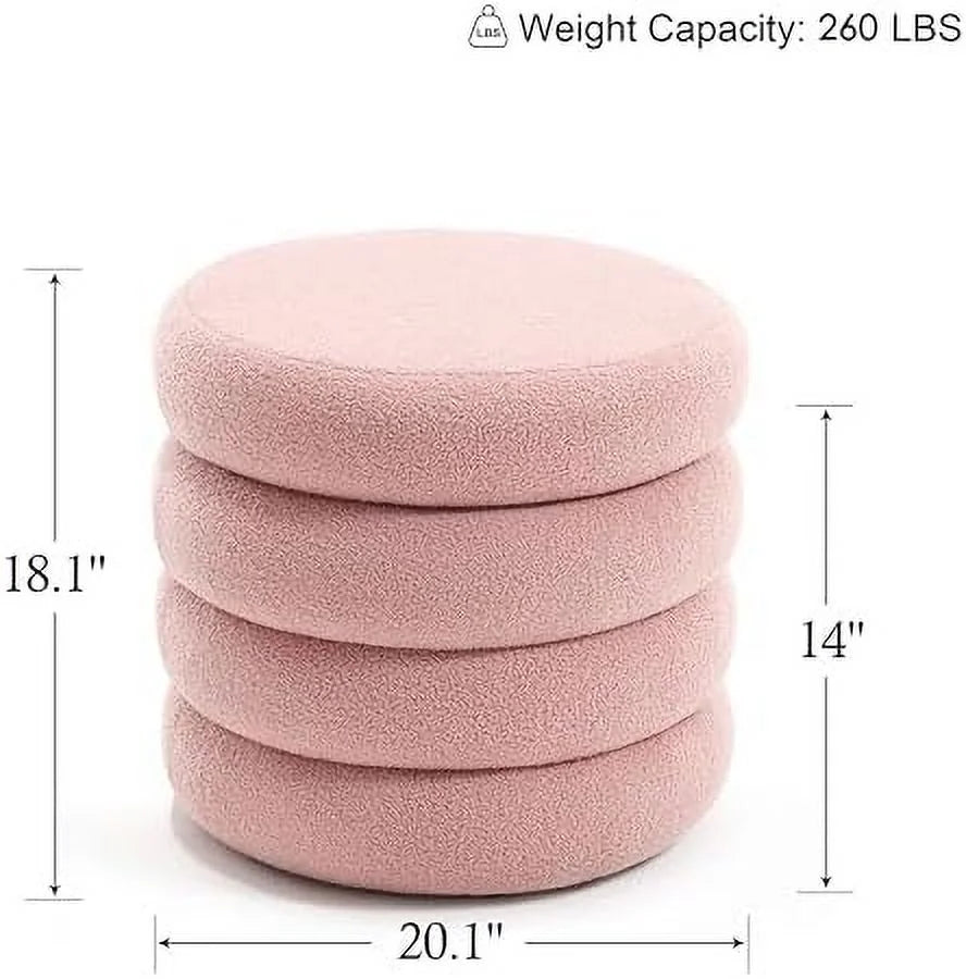 Round Pink Ottoman T70566