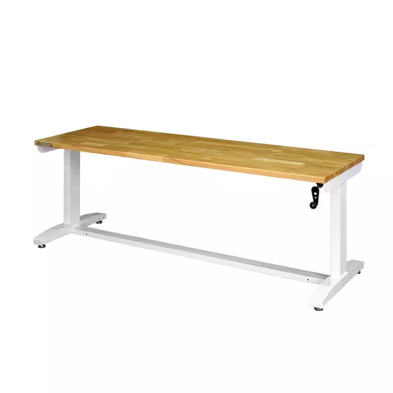 White Adjustable Height Worktable F94320