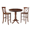3 Piece Pub Table Set, Brown B26784