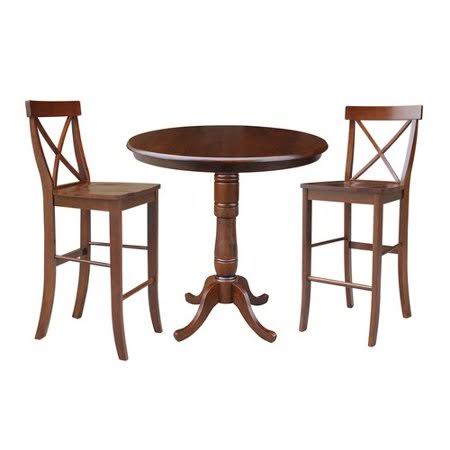 3 Piece Pub Table Set, Brown B26784
