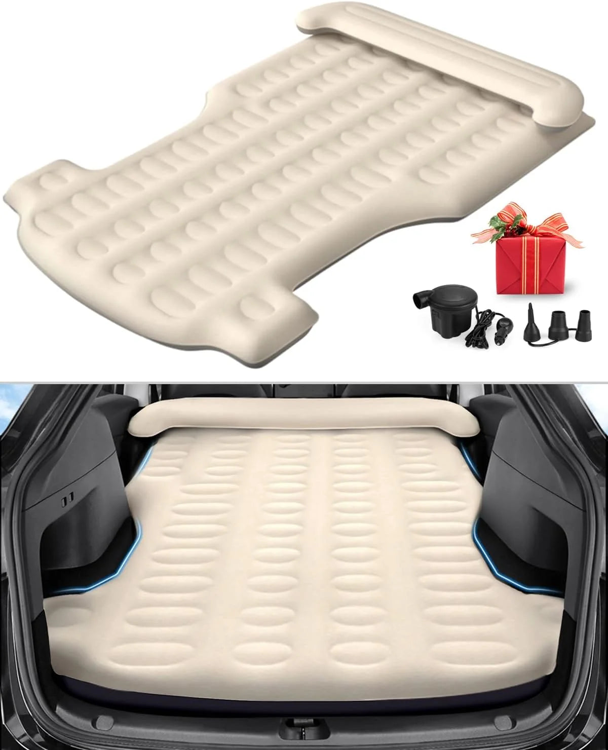 Inflatable Camping Air Mattress with Air Pump and Headrest M301588