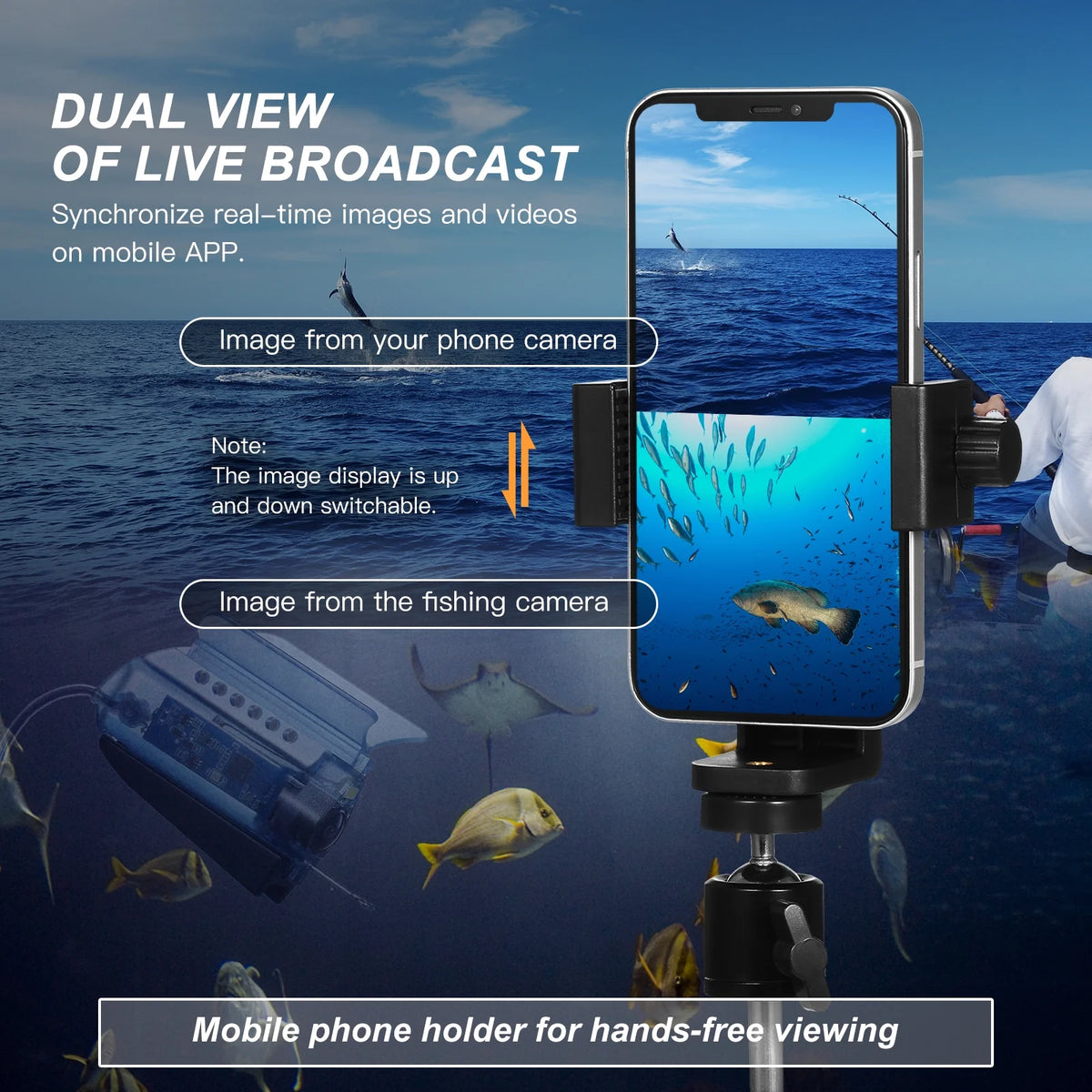 1080P Underwater Fishing Fish Finder with 50M Cable Carry Case D653889