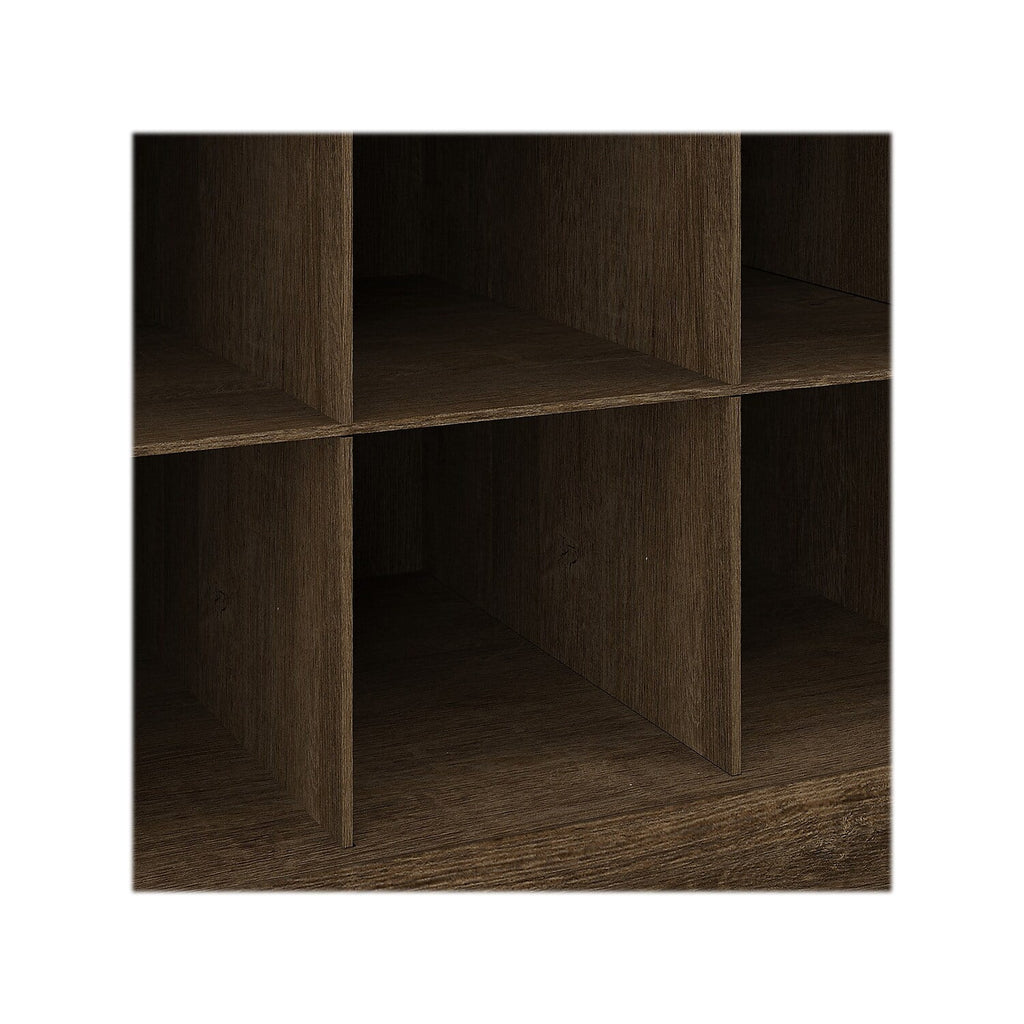 Ash Brown Engineered Wood Hall Tree & Shoe Bench with Shelves D8773